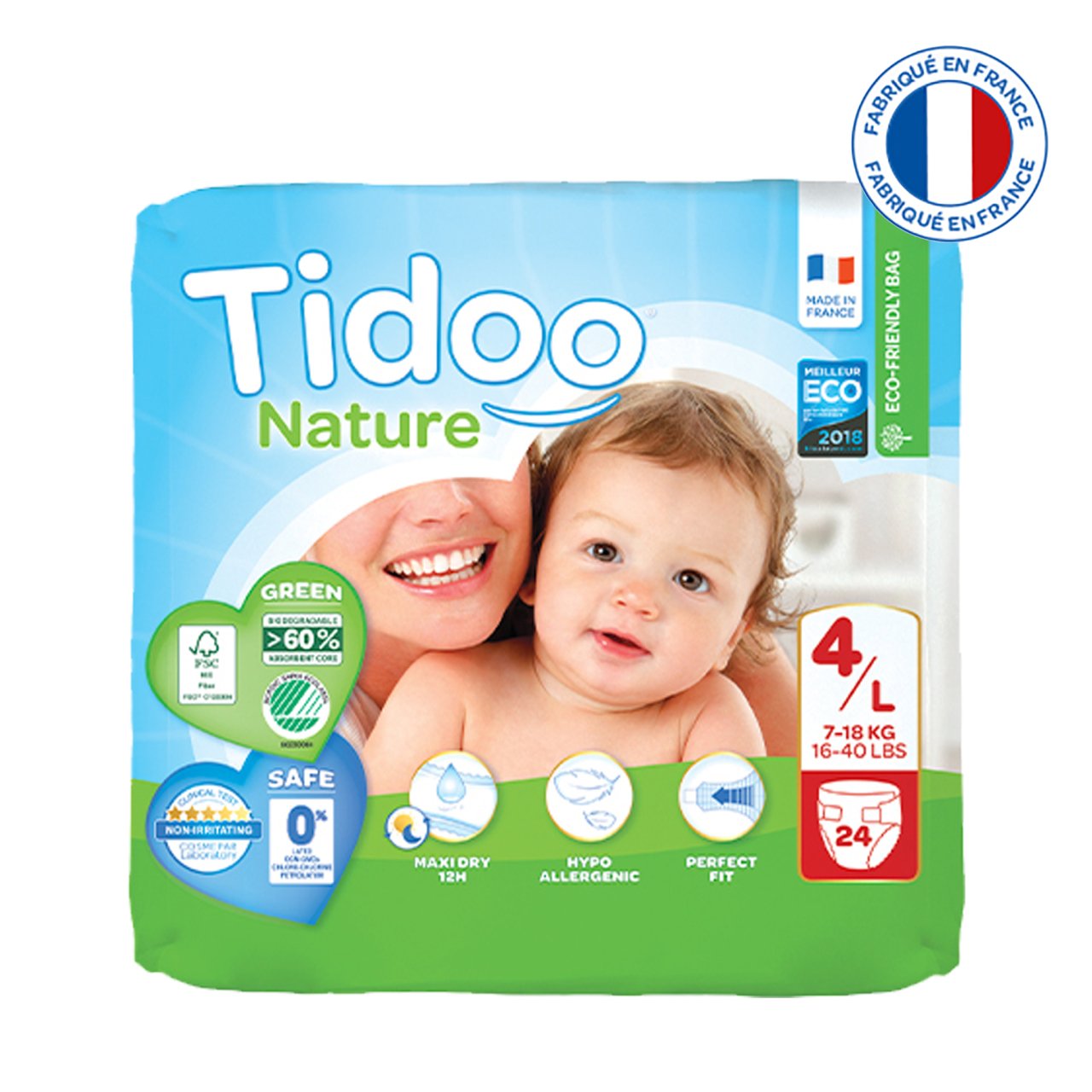 Tidoo Nature Bebek Bezi 4 Beden Numara 718 kg 24 Adet Ekolojik