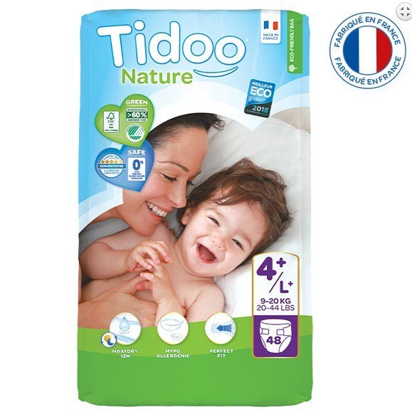 Tidoo Nature Bebek Bezi 4 Plus Beden Numara 920 kg 48 Adet Ekolojik