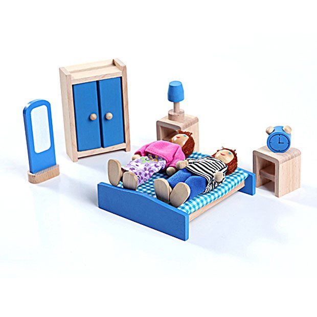Oyuncak Mini Yatak Odası Seti Evcilik Köşesi Toptan.