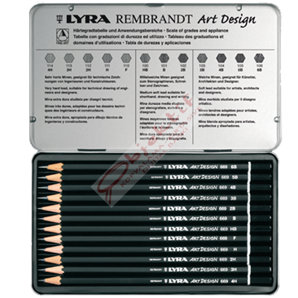 Lyra Kurşun Kalem Rembrandt Art Design Metal 12 Lİ L1111120