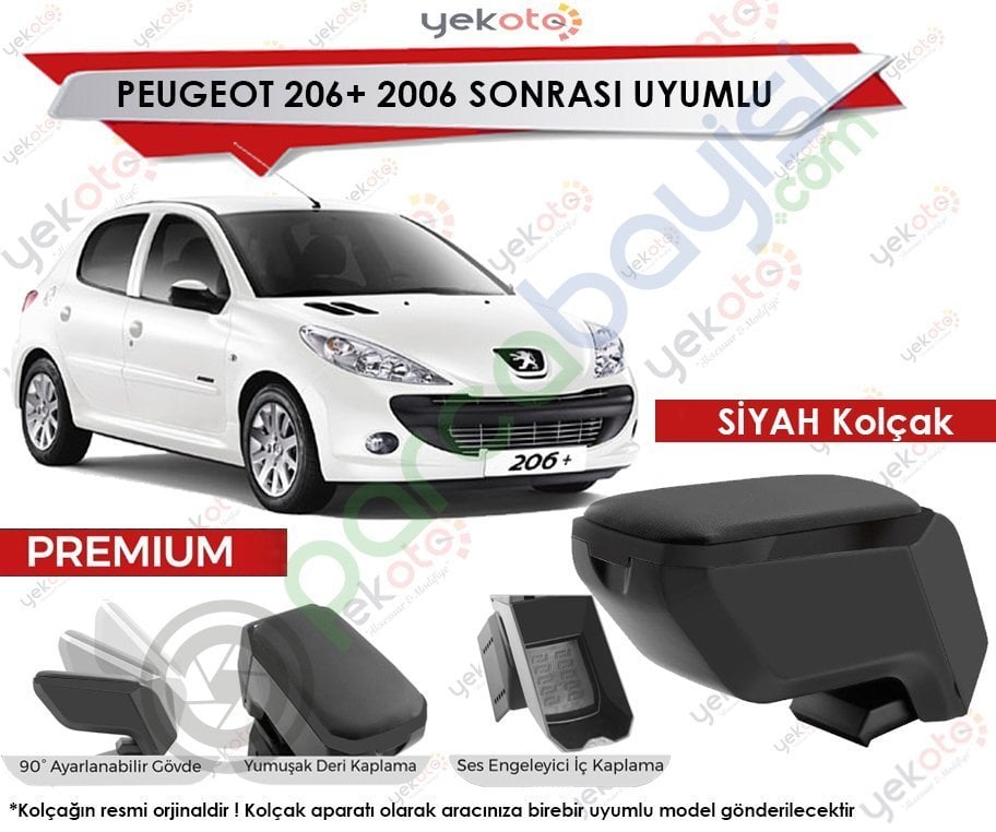 peugeot 206 2006 sonrasi uyumlu siyah kolcak kol dayama ultra kaliteli peugeot oem kolcak kol dayama