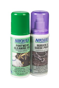 NIKWAX İkili Paket Nubuck & Suede Spray + Footwear Cleaning Gel mor Alpinist Outdoor