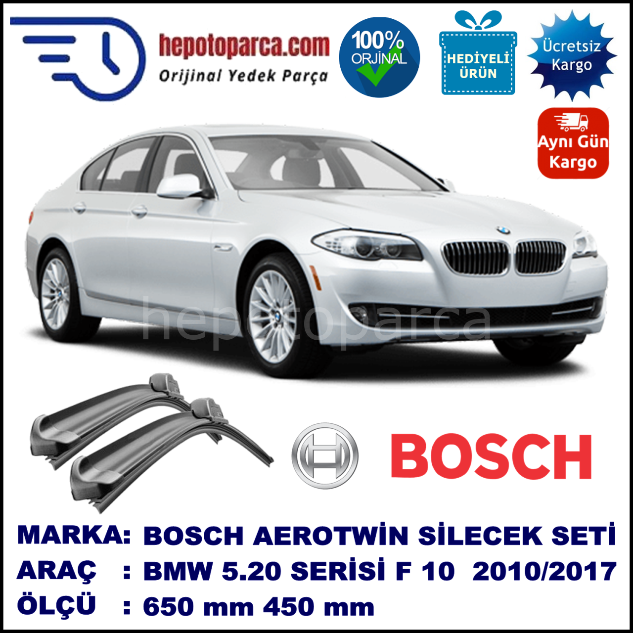 Bosch Bmw Serie 5 F 10 03 2010 650 450 Mm Bosch Aerotwin