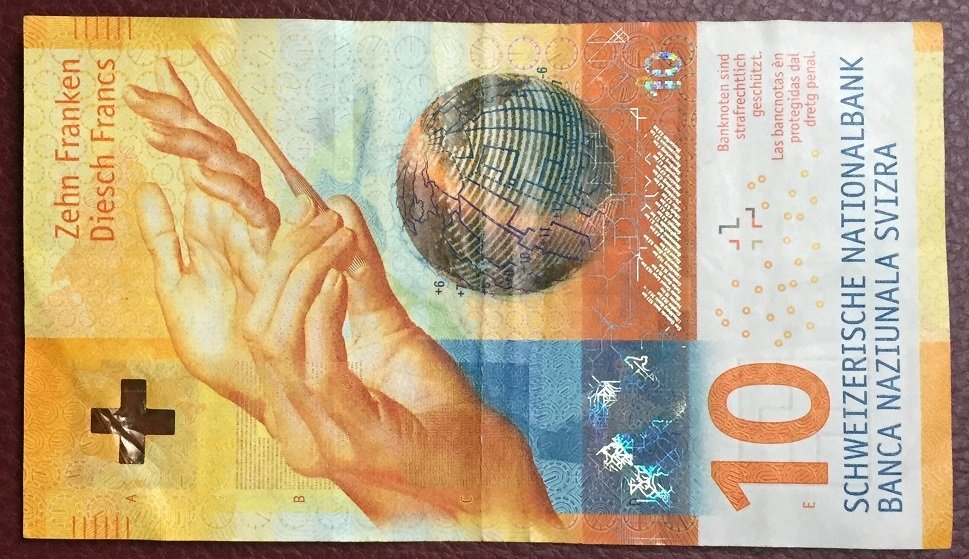 isvicre 10 frank 2016 cok temiz nominali 58 lira eski kagit para degerleri