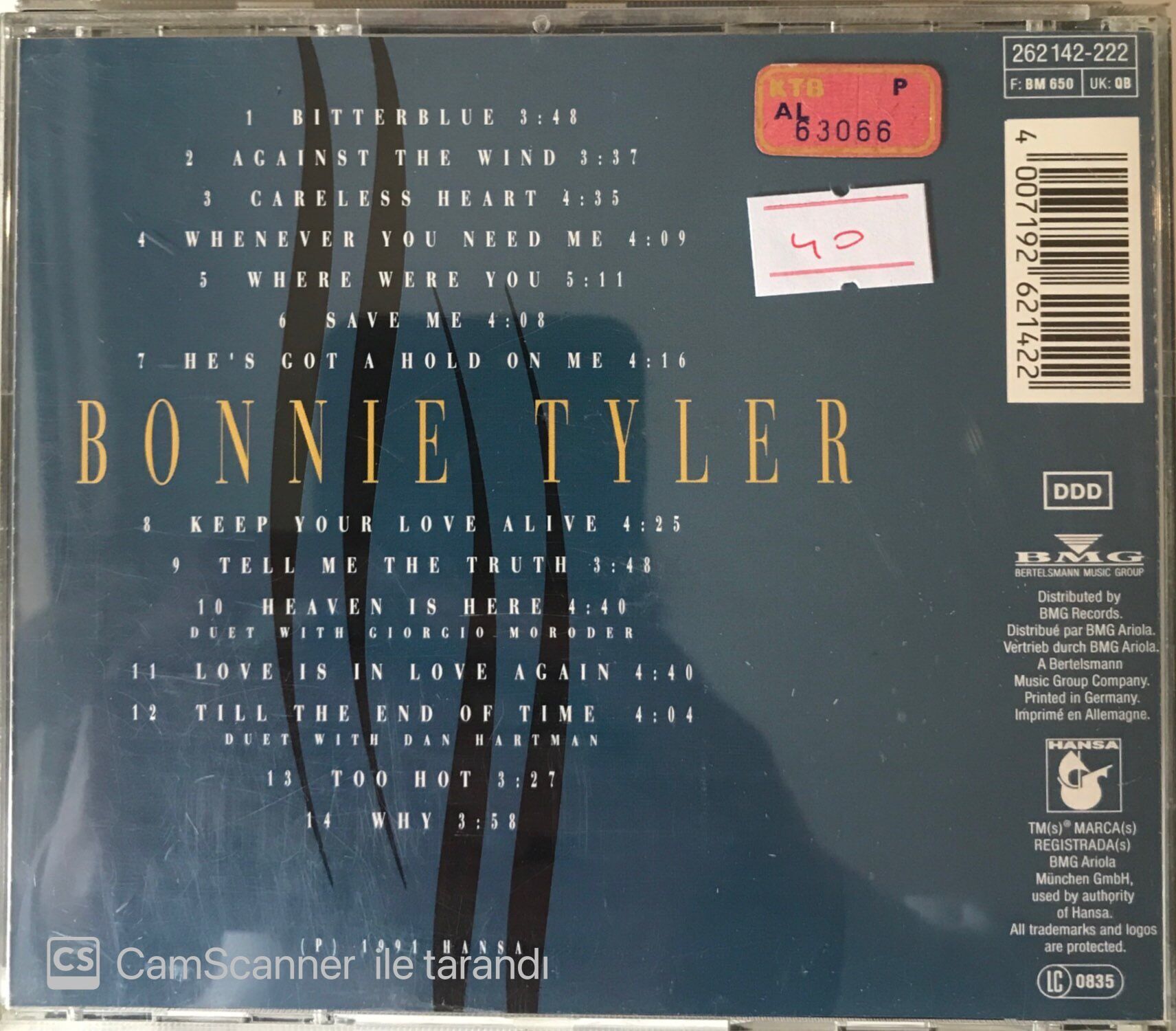 Bonnie Tyler - Bitterblue CD Plak Satın Al