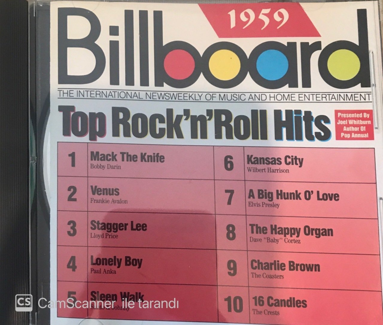 Billboard Top Rock'N'Roll Hits 1959 CD Plak Satın Al