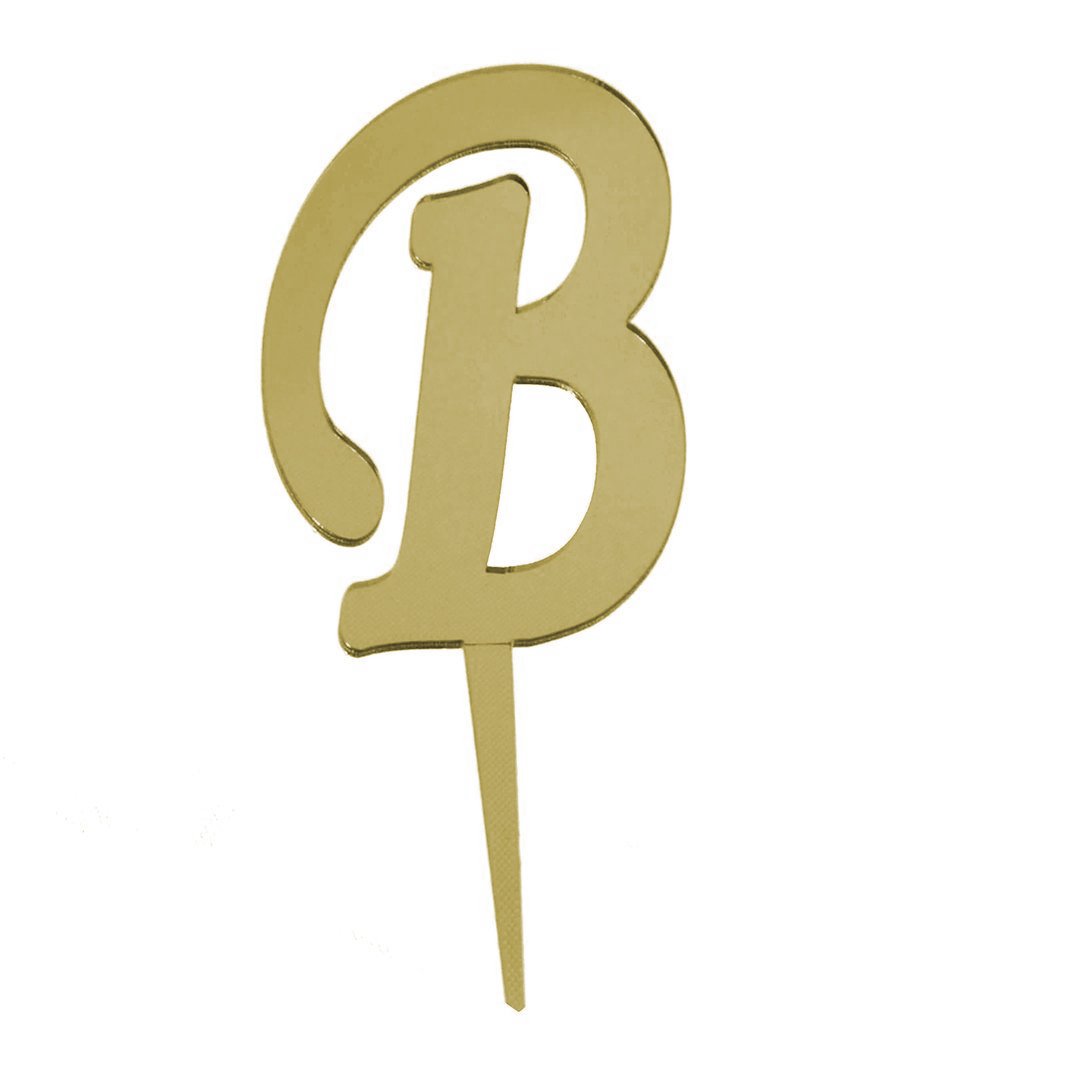 B Harf Aynalı Pleksi Gold 8 cm Pleksi Pasta Yazıları