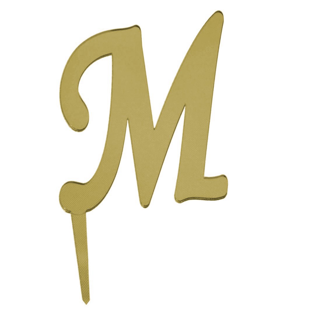 PartiPan M Harf Aynalı Altın Pleksi Gold 8cm Pleksi Pasta Yazıları