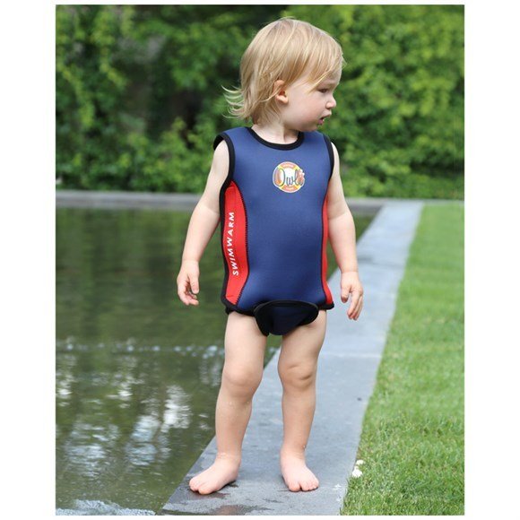 Owli Swimwarm Üşütmeyen Bebek Mayosu LacivertKırmızı UV Korumalı