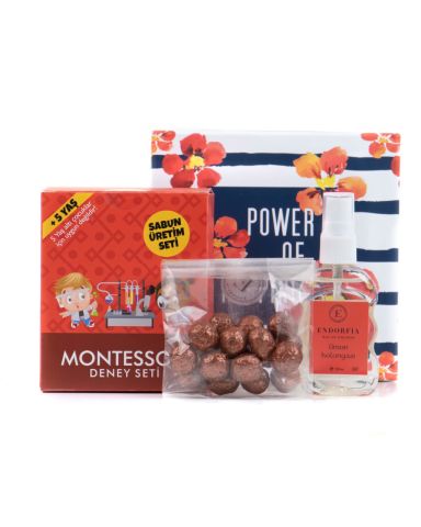 Montessori Sabun Üretim Seti - Kahve Draje 50 ML 80c Sprey Kolonyalı Set Lüks Taslama Kapaklı Hediye Kutusu