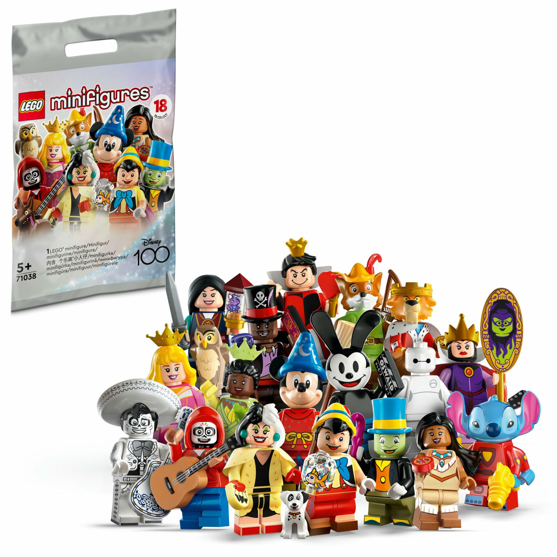 LEGO® Minifigures Disney 100 71038 Sınırlı Üretim Oyuncak Yapım Seti (Koleksiyon için 18 Paketten 1’i)
