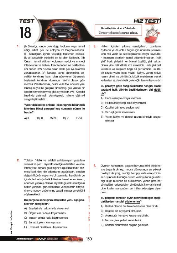 Hiz Ve Renk Yayinlari Tyt Ayt Kpss Ales Dgs Paragraf Hiz Sorulari Fiyatlari Ve Ozellikleri
