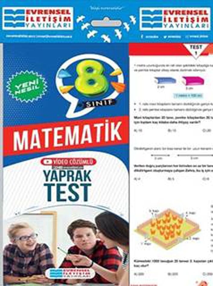 8. Sınıf Matematik Yeni Nesil Video Çözümlü Yaprak Test Evrensel ...