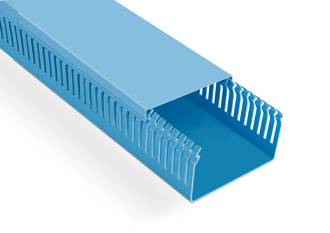 100x60 mm Kablo Kanalı Delikli Mavi
