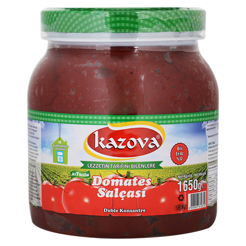 Kazova Az Tuzlu Domates Salçası 1650 Gr 32 Brx