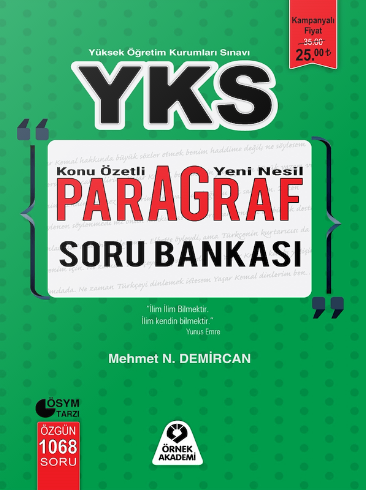 Örnek Akademi Yayınları YKS Konu Özetli Yeni Nesil Paragraf Soru ...