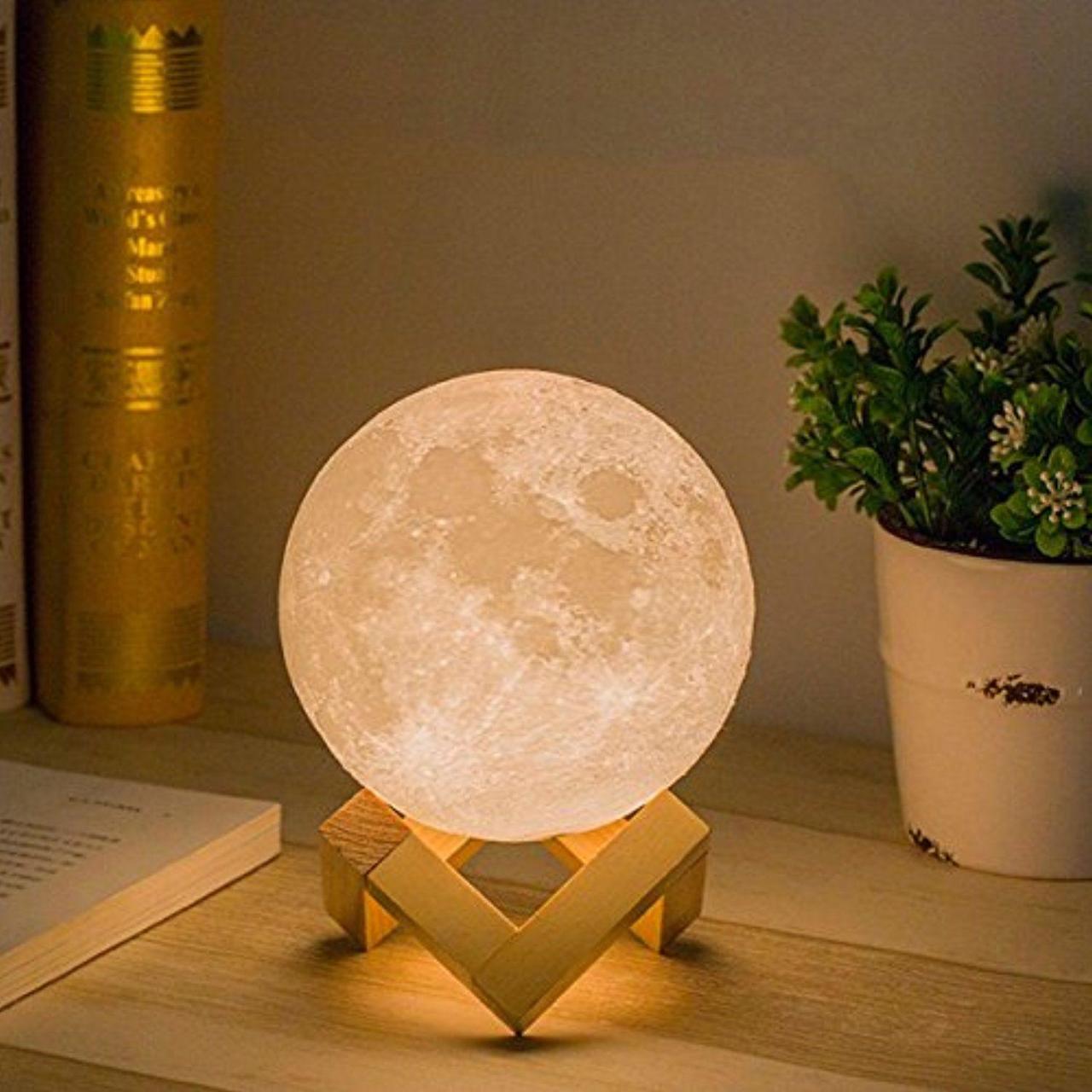 3D Ay Moon Lamba Standlı Gece Lambası 12 Cm Bakmakistersen Ev, Yaşam, Ofis