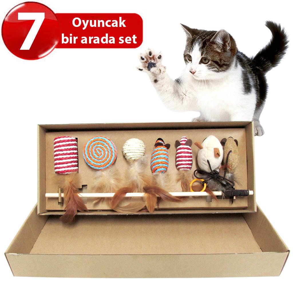 Nunbell Kedi Oyuncak Hasır Olta Set