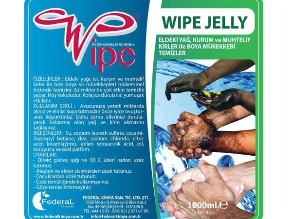 Wipe Jelly mix Krem Partiküllü El Temizleme Kremi Sıkma 500 gr