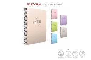 Gıpta Pastoral A4 60 yp Kareli Spiralli Pp Kapak Defter