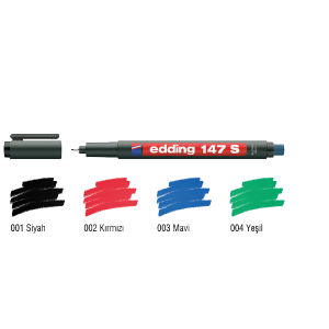 Edding Asetat Kalemi Permanent S Seri 0.3 mm Siyah 147 S