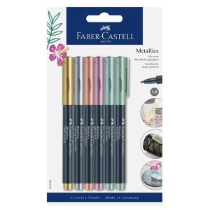 Faber Castell Metalik Renk Keçe Uçlu Markör Kalem 6'lı Set
