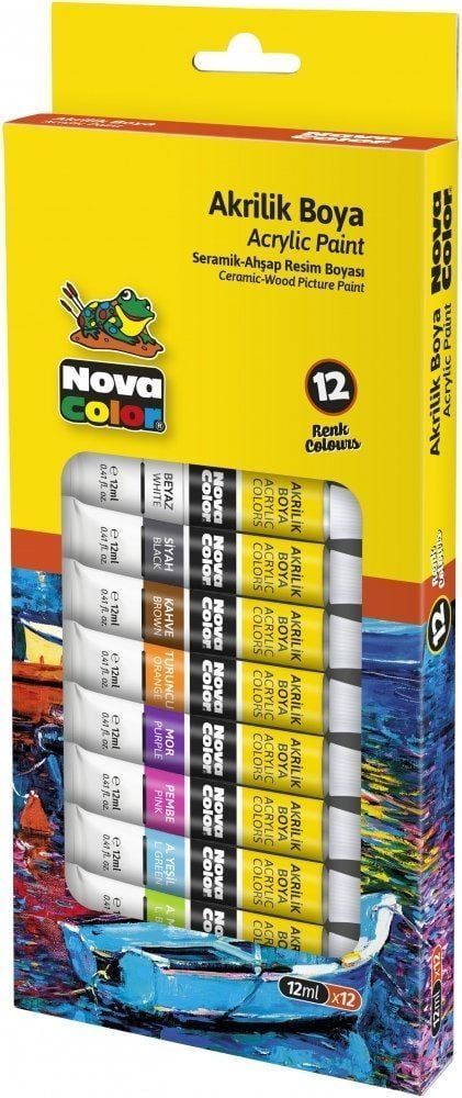 Nova Color Akrilik Boya 12 Li 12ml Fiyatlari Bilincsel Com Tr