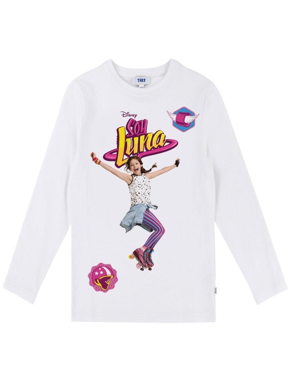 soy luna cocuk tisort uzun kollu beyaz unisex kesimli