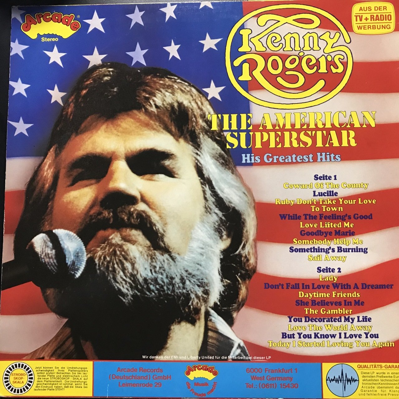 Kenny Roger The American Superstar LP Plak