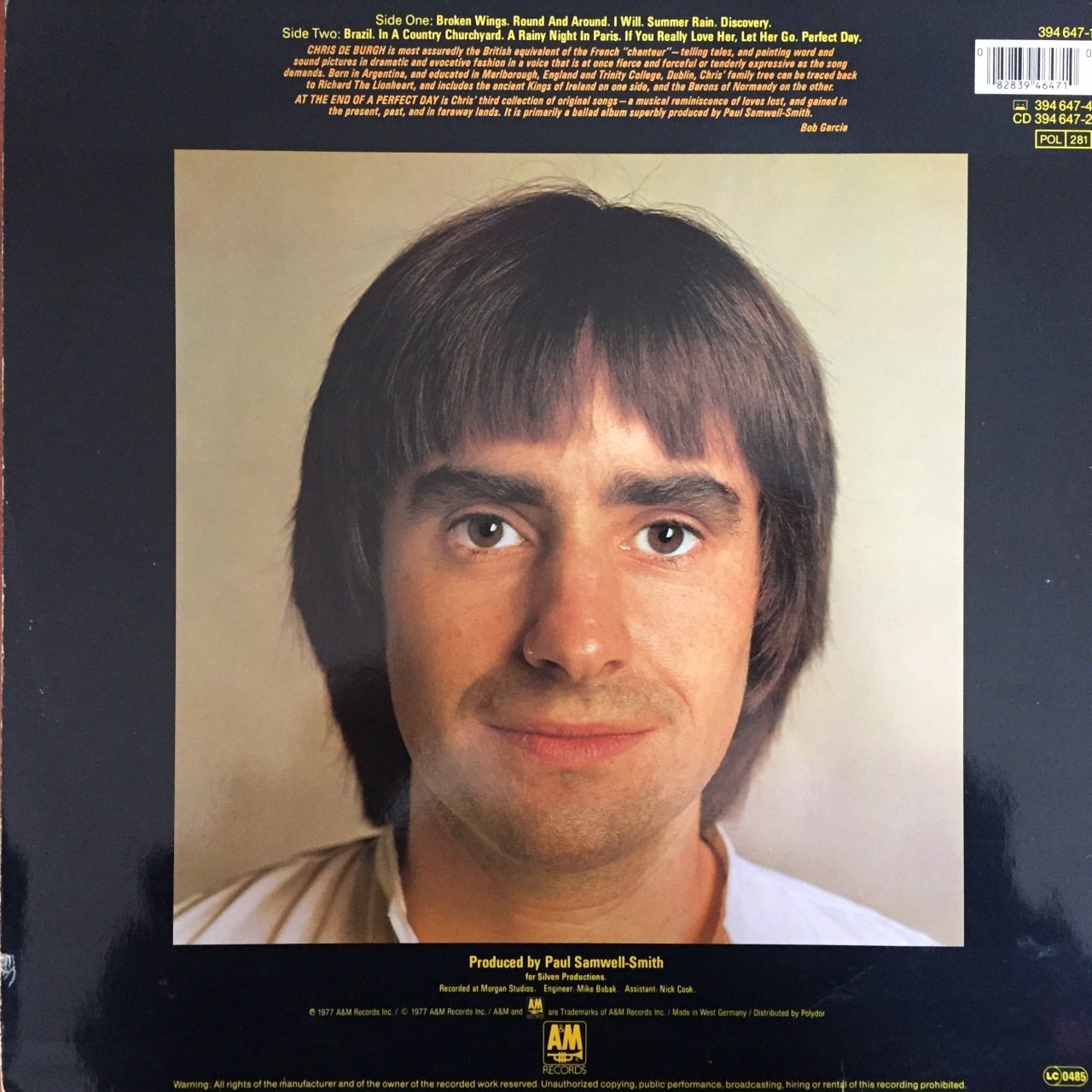 Chris De Burgh At The End Of A Perfect Day Lp Plak