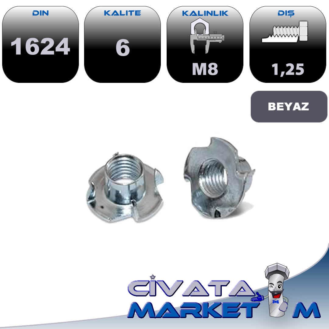 Гайка мебельная din 1624 м8