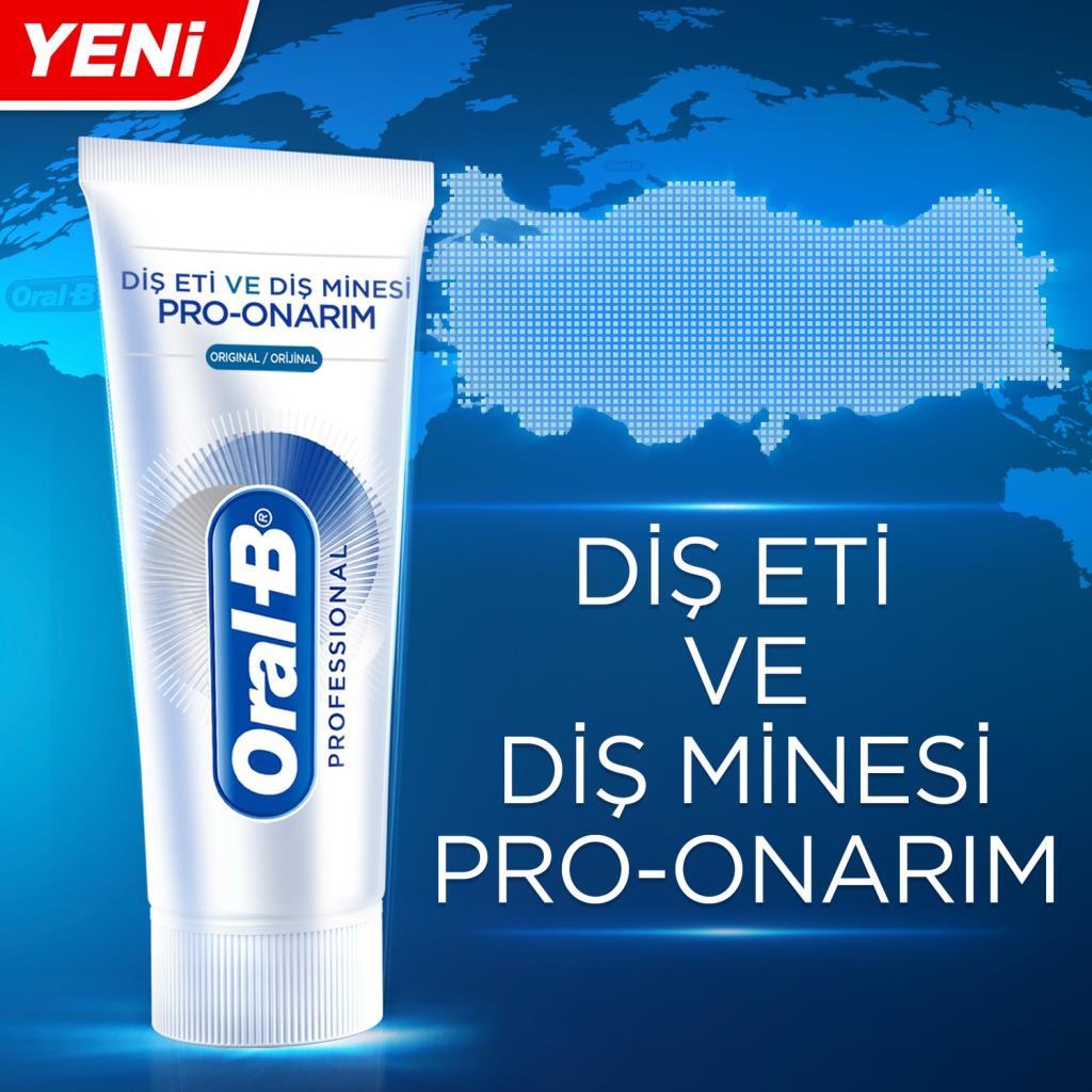 OralB 75 ml Diş Macunu Pro Onarım Original +2li Diş Eti Temizliği