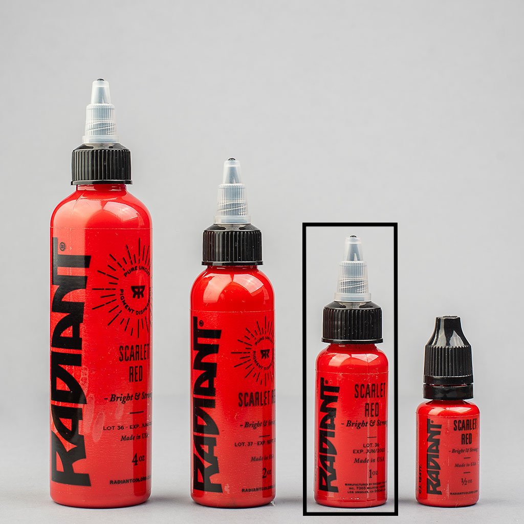 Radiant Scarlet Red 1 oz 30 ml Bright Red Tattoo Paint
