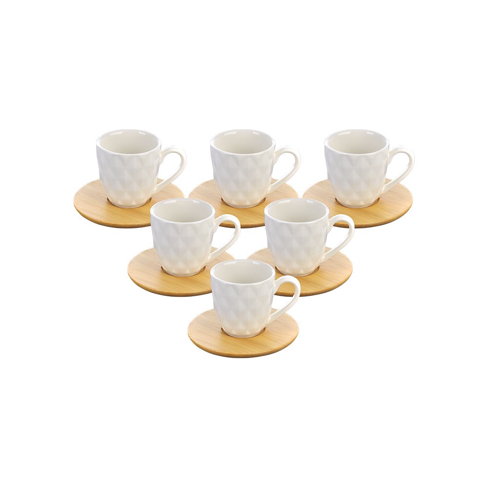 6�lı Bambu Nasip Kahve Fincan Seti Tedi Online Alışveriş