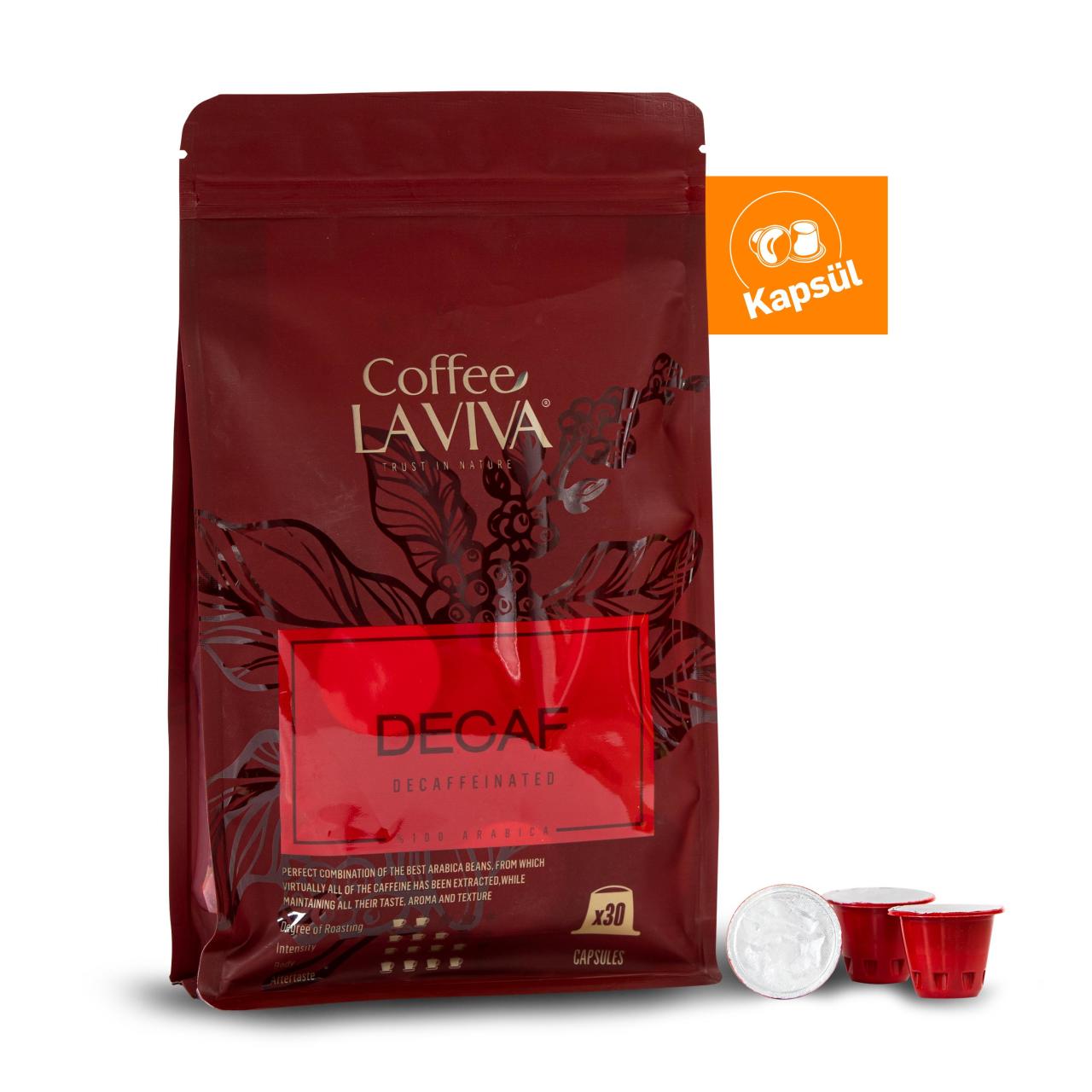 Coffee La Viva DECAF Kafeinsiz Kapsül Kahve Nespresso Uyumlu 30x5,3 gr
