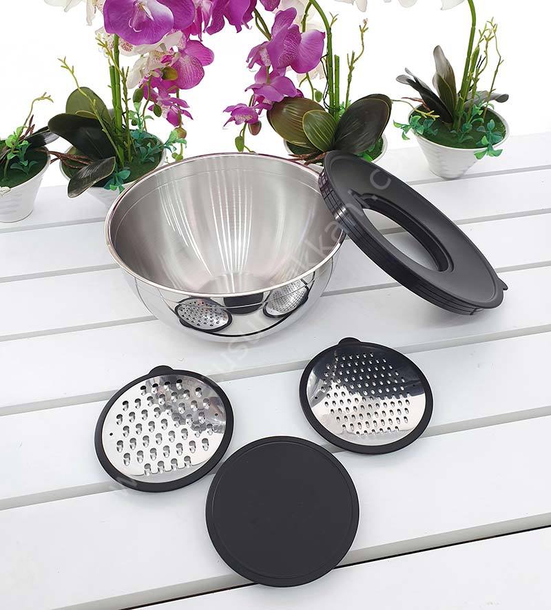 5 Parça Çelik Karıştırma Kabı 24 CM