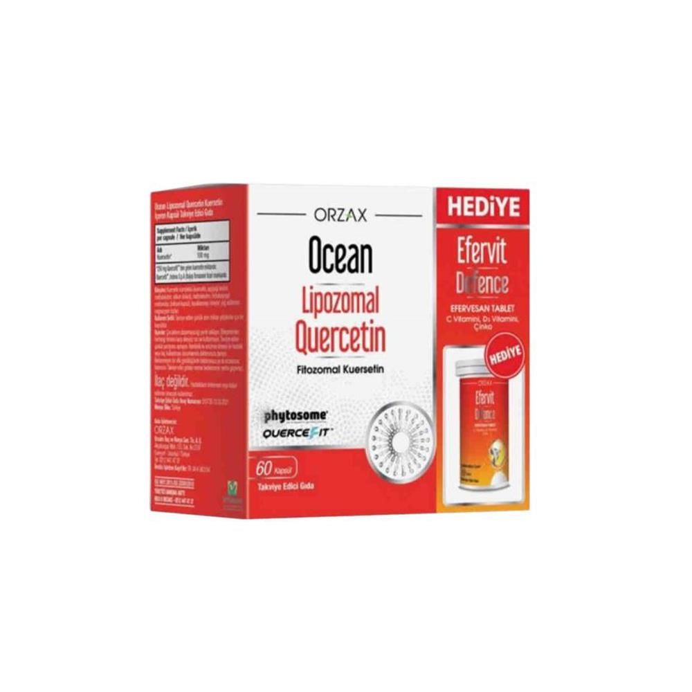 Ocean Lipozomal Quercetin 60 Kapsül + Efervit Defence 10 Tablet Hediye Ocean Lipozomal Quercetin 60 Kapsül + Efervit Defence 10 Tablet Hediye