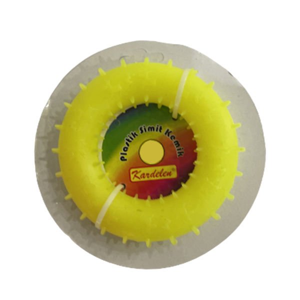 Petpretty Plastik Simit Kemik Köpek Oyuncağı M 8.5 Cm Sarı