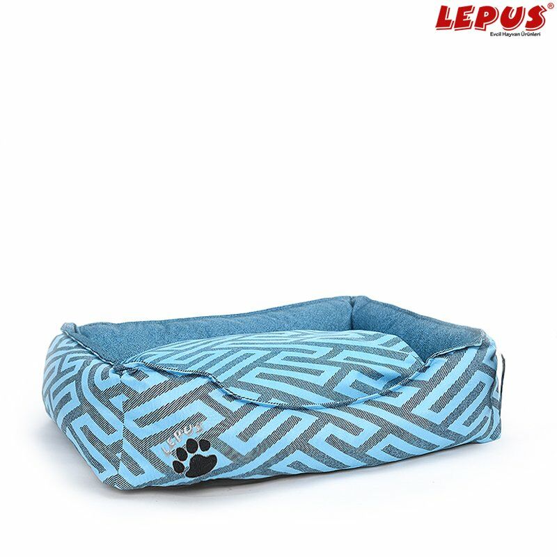 Lepus Premium Köpek Yatağı Mavi L 75x60x24h cm