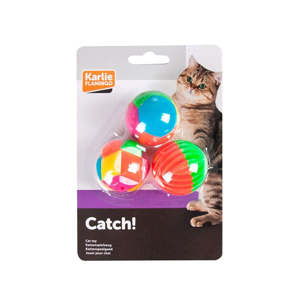 Karlie Çıngıraklı Kedi Top Oyuncağı 4 Cm 3 Adet