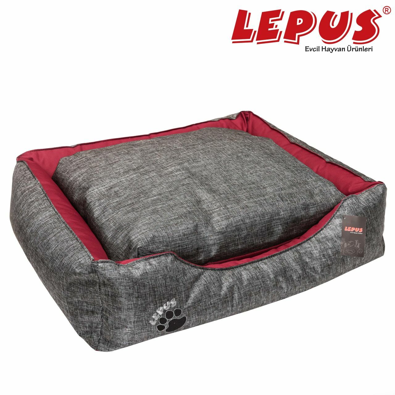 Lepus Dış Mekan Köpek Yatağı Gri L 75x60x24h cm