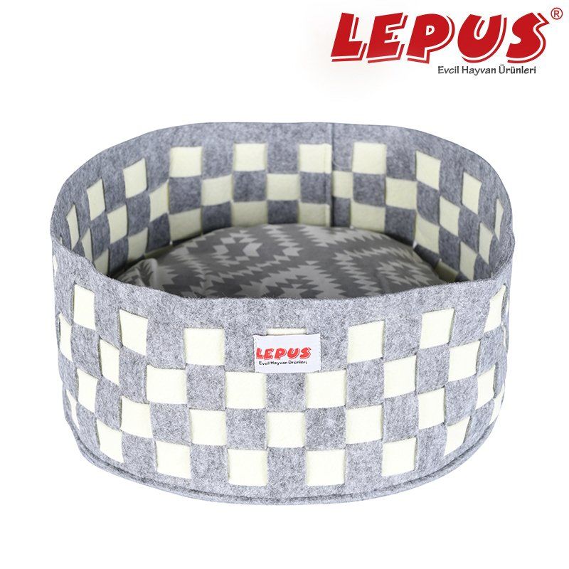Lepus Örgü Köpek Yatağı Gri 40x17h cm