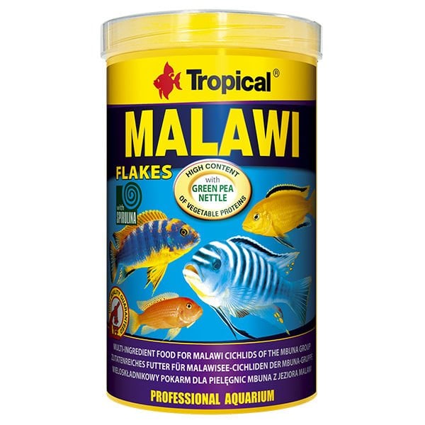 Tropical Malawı Flakes Malawı Cichlid Balıkları İçin Pul Balık Yemi 1000 Ml 200 Gr