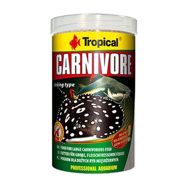 Tropical Carnivore Etçil Balıklar İçin Pellet Balık Yemi 1000 Ml 600 Gr