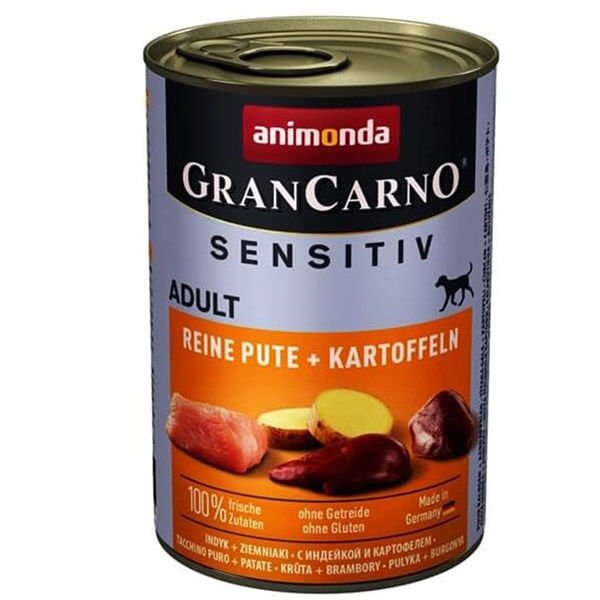 Animonda Gran Carno Sensitive Hindili ve Patatesli Yetişkin Köpek Konservesi 400 Gr
