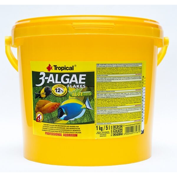 Tropical 3-Algae Flakes Tatlı Ve Tuzlu Su Balıkları İçin Alg İçeren Balık Yemi 11 Lt 2 Kg