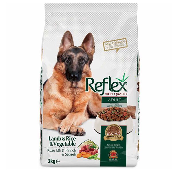 Reflex Kuzu ve Pirinçli Sebzeli Yetişkin Köpek Maması 3 Kg