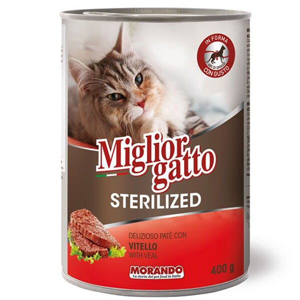 Miglior Gatto Sterilised Kıyılmış Dana Etli Kısırlaştırılmış Kedi Konservesi 400 Gr