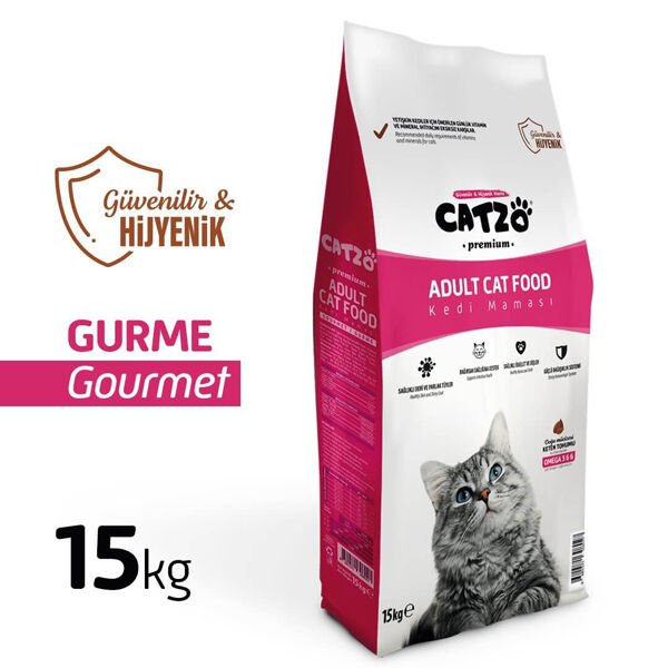 Catzo Premium Gourmet Renkli Taneli Yetişkin Kedi Maması 15 Kg