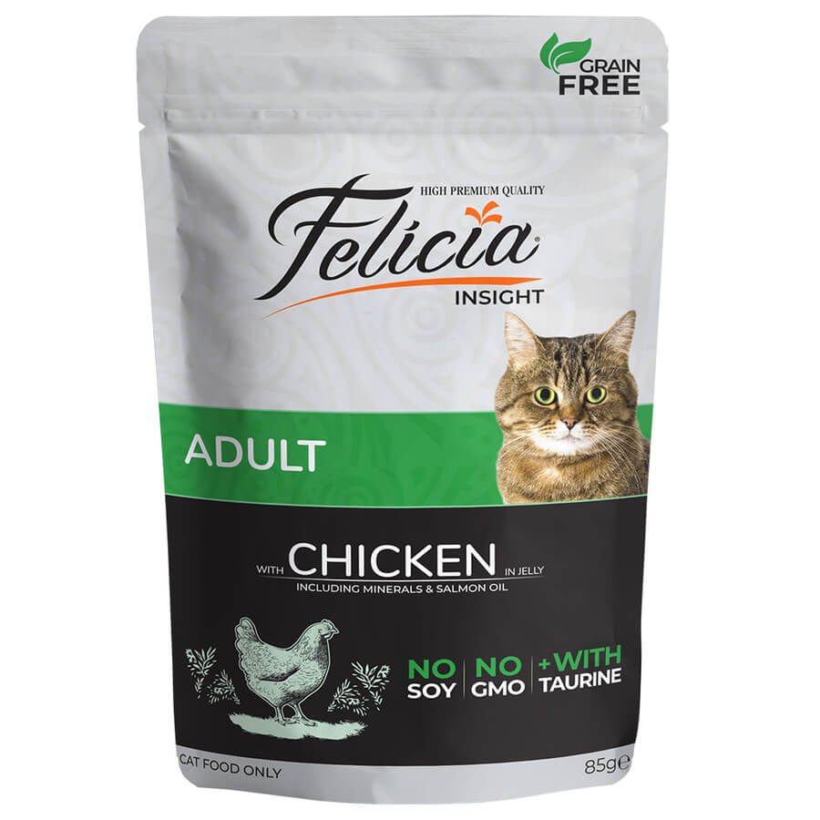 Felicia Tahılsız Tavuklu Pouch Yetişkin Kedi Konservesi 85 Gr